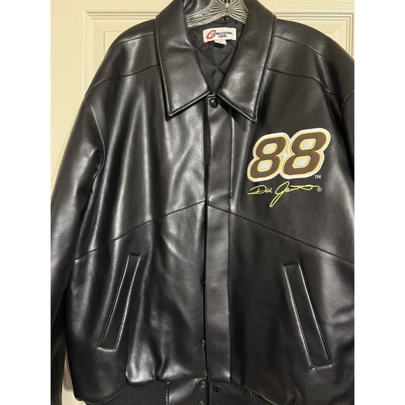 Competitors View Dale Jarrett Xl Black Leather Jacket UPS Racing #88 - Picture 1 of 13